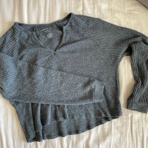 Cropped grey blue sweater